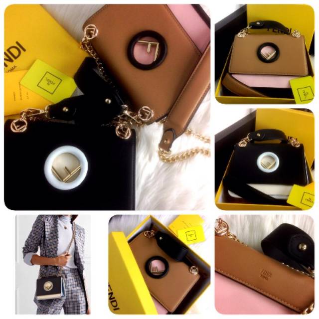 #F098 New Arrival FENDI Kan If Mini Colorblock Leather Shoulder Bag SS19