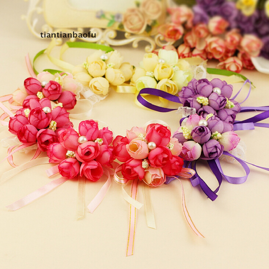 Gelang Bunga Korsase Pergelangan Tangan Untuk Pengiring Pengantin