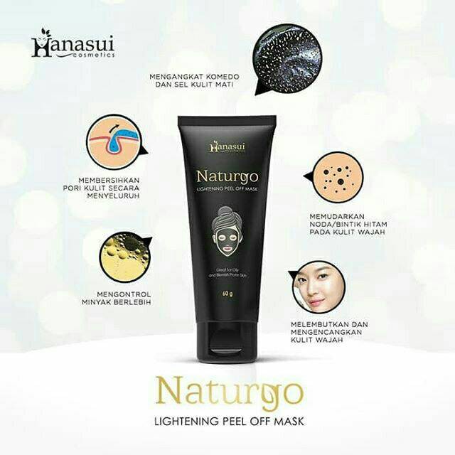 HANASUI Naturgo Lightening Peel Off Mask | Masker Lumpur Tube 60gr by AILIN