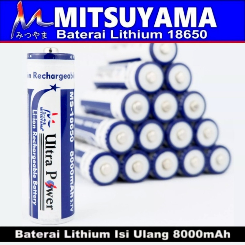 Baterai Cas 18650 Mitsuyama Ultra Power Li-ion 3.7V 8000mAh 1 Pcs Original