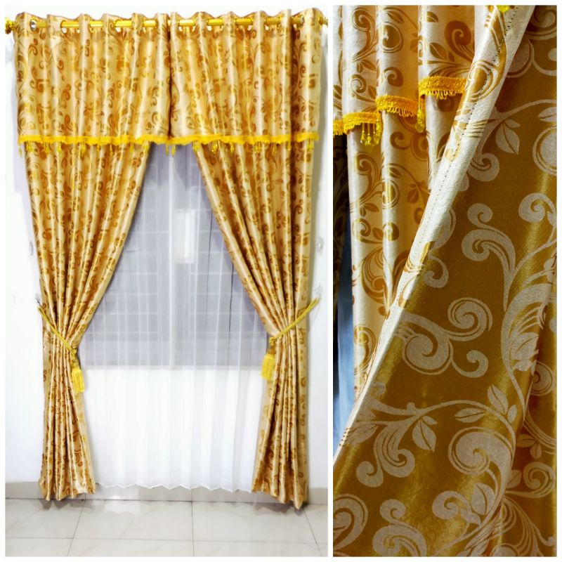 Gorden Blackout Batik Gold Motif Bolbal
