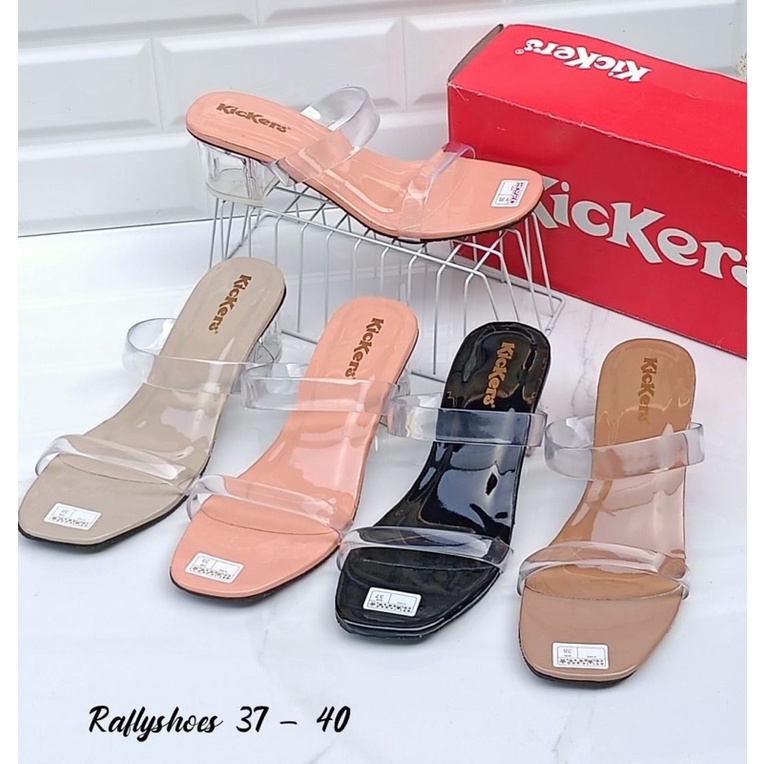 Heels Kaca Wanita Terbaru Murah 5cm Import Kickers Selop Pesta High Heels Kekinian Terlaris Kondanga