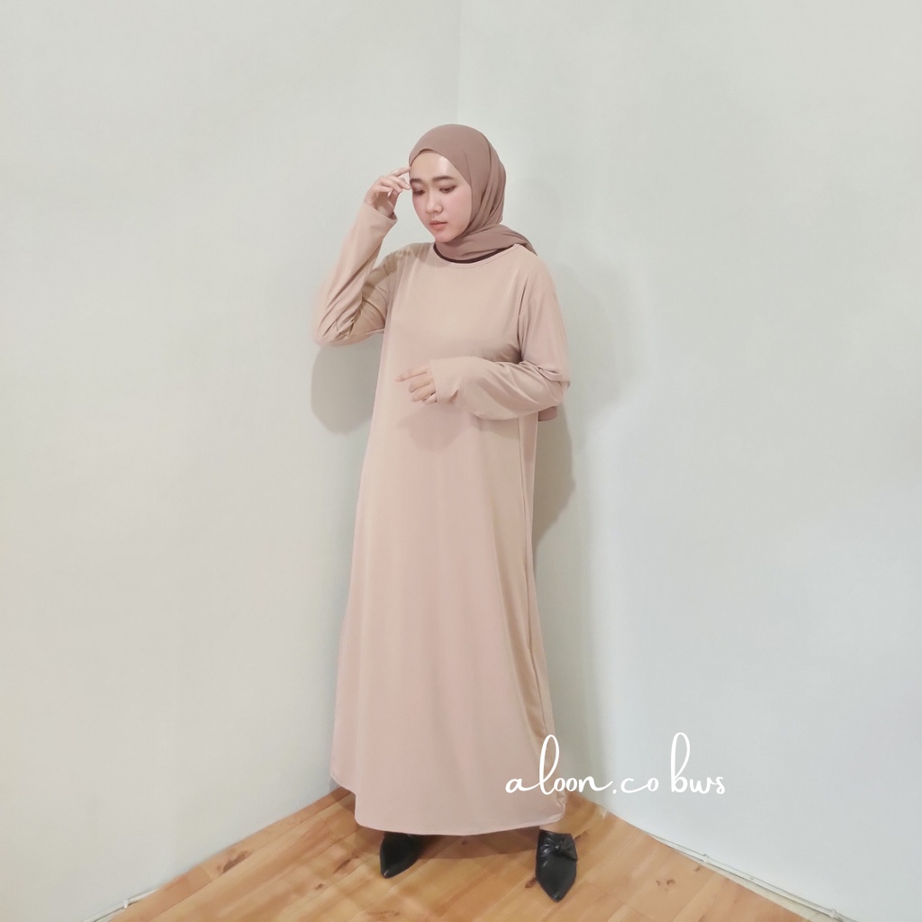 Inner Dress sleeveless Lengan Panjang Bahan Jersey Premium - Iner Manset Gamis Polos Lengan Panjang