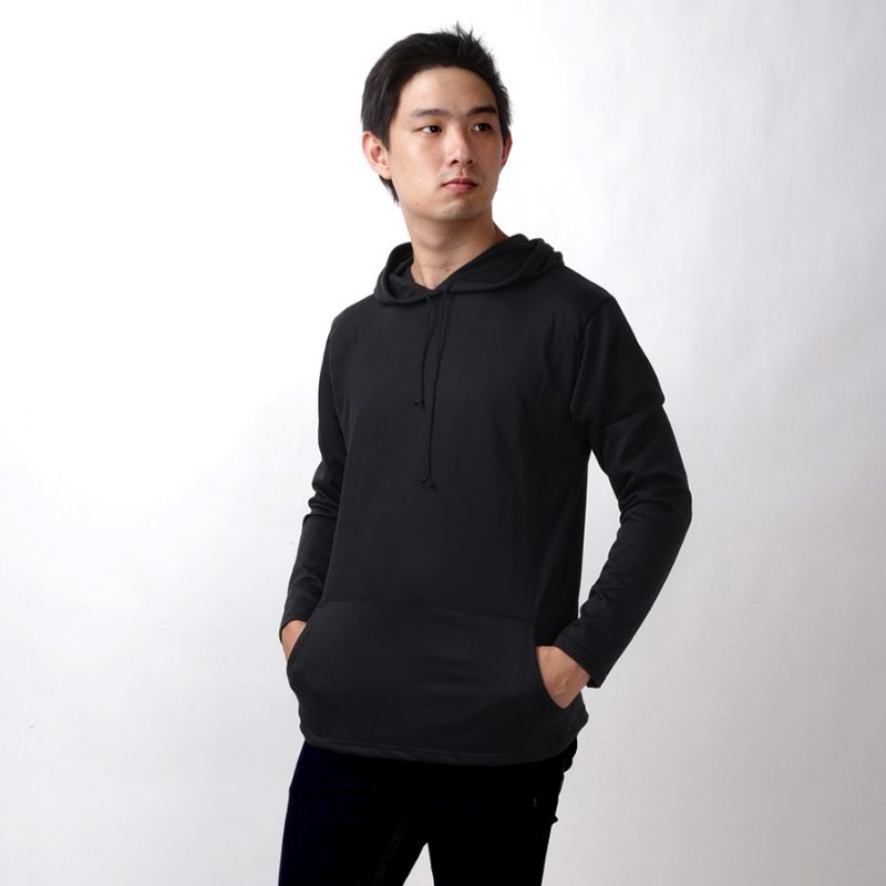 kaos Hoodie saku lengan panjang polos 1