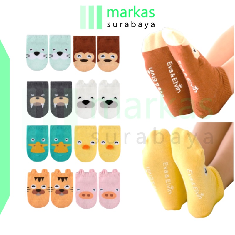 MARKAS KS04 Kaos Kaki Bayi Motif Hewan Kaos kaki Anak Karakter KaosKaki Anti Slip Baby Socks Animal