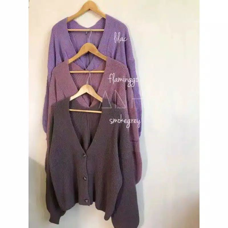 Joan Cardy Cardigan Rajut Shaby pullover crop bion outer vintage outer knitted kancing-2