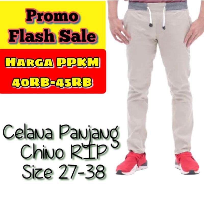 (size 27-38) CELANA RIP PANJANG // CHINO PANTS CHINOS KATUN KOLOR