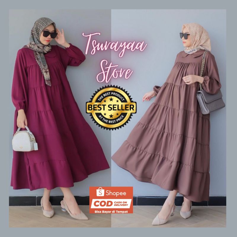 Gamis Cringkle Super Premium Resleting Belakang