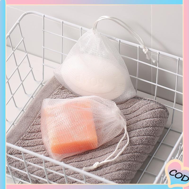 COD❤️Foaming Mesh Pembersih Wajah Cleansing Mesh Handmade Soap Mesh Bag-A.one