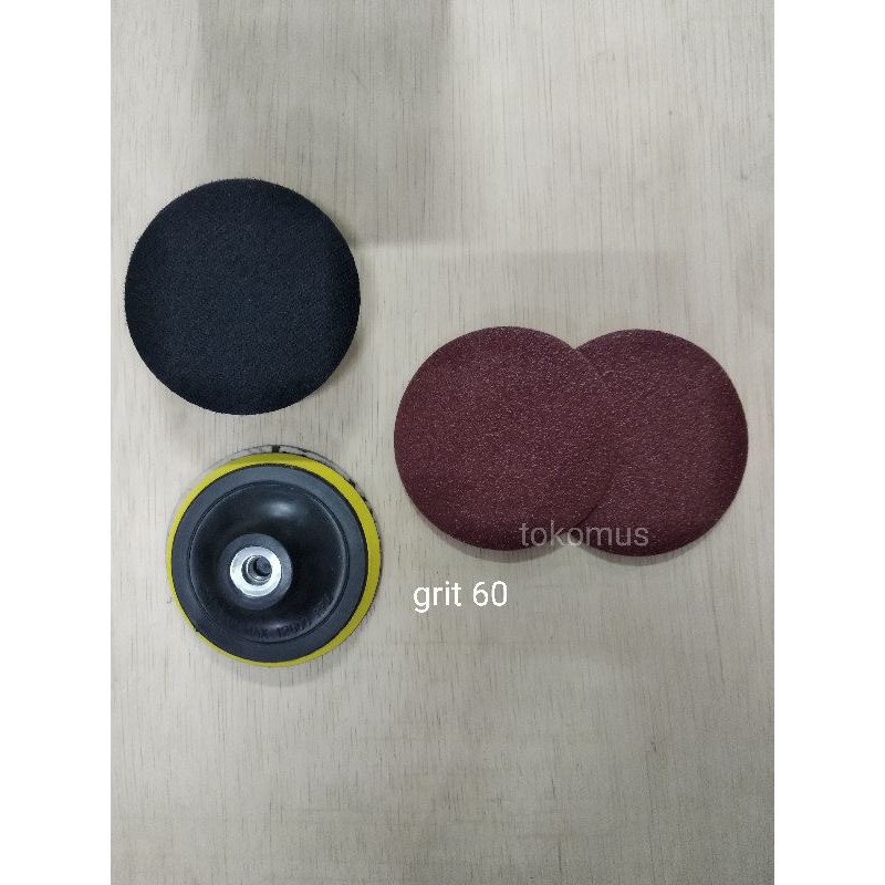 AMPLAS BULAT GRIT #60-AMPLAS VELCRO TEMPEL GERINDA 4 INCH NO 60