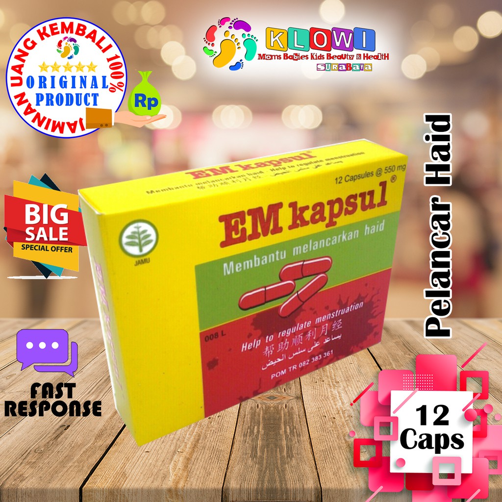 EM Capsul 12 Kapsul Obat herbal pelancar haid