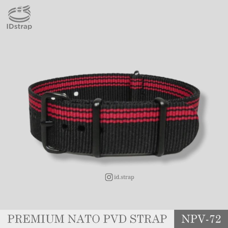 NPV-72 Tali Jam Nato Premium G10 PVD Ballistic Nylon Strap - Black-Red