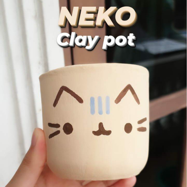 NEKO CLAY POT [ pot gerabah ]