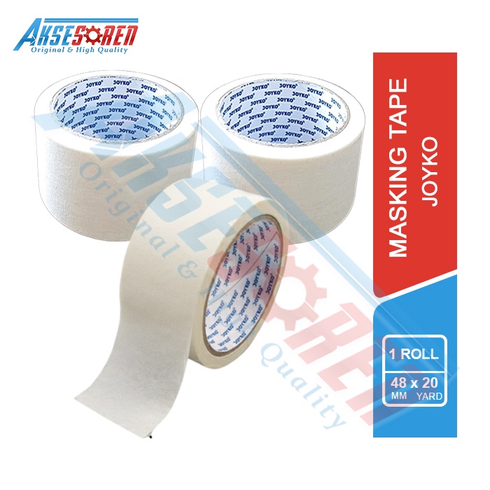 

LAKBAN KERTAS BESAR JOYKO [48 MM/1 ROLL] / MASKING TAPE 2 INCHI / ISOLASI SOLASIBAN KERTAS JUMBO UNTUK CAT / SOLATIP SELOTIP SOLATIF PEMBATAS CAT JOYKO
