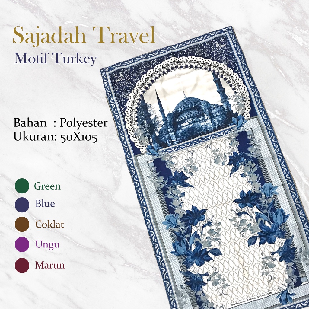 Sajadah Travel Motif Turki Haji dan umroh