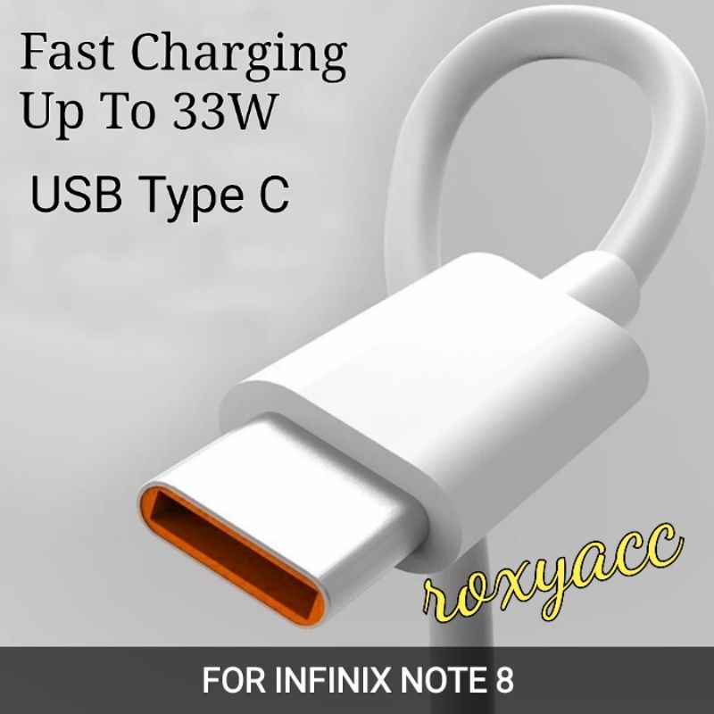 ORIGINAL KABEL CHARGER / DATA INFINIX NOTE 8 USB TYPE C FAST CHARGING