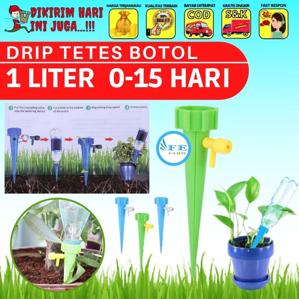 TETES TANAMAN OTOMATIS ALAT SIRAM TANAMAN KRAN TETES TAMAN INFUS TANAMAN BOTOL IRIGASI TETES KERAN PUTAR FEFARM