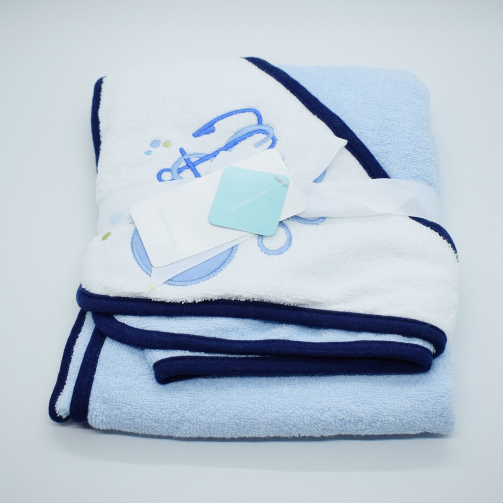 BENCO Handuk Bayi Square Hoodie Towel Bath Ocean