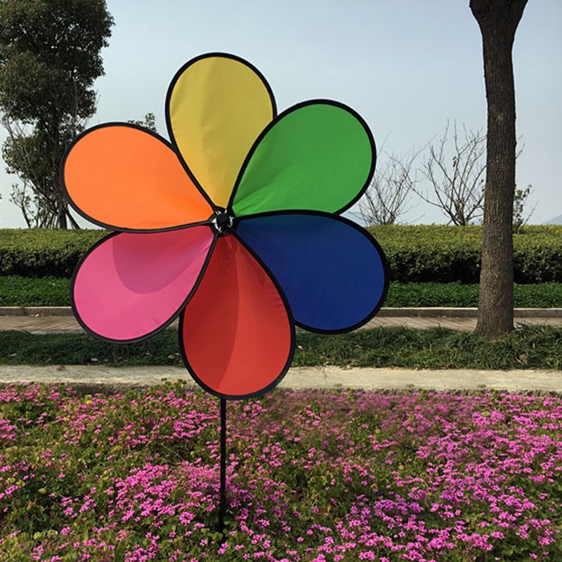 Mary Colorful Rainbow Dazy Flower Spinner Kincir Angin Taman Halaman Dekorasi Outdoor