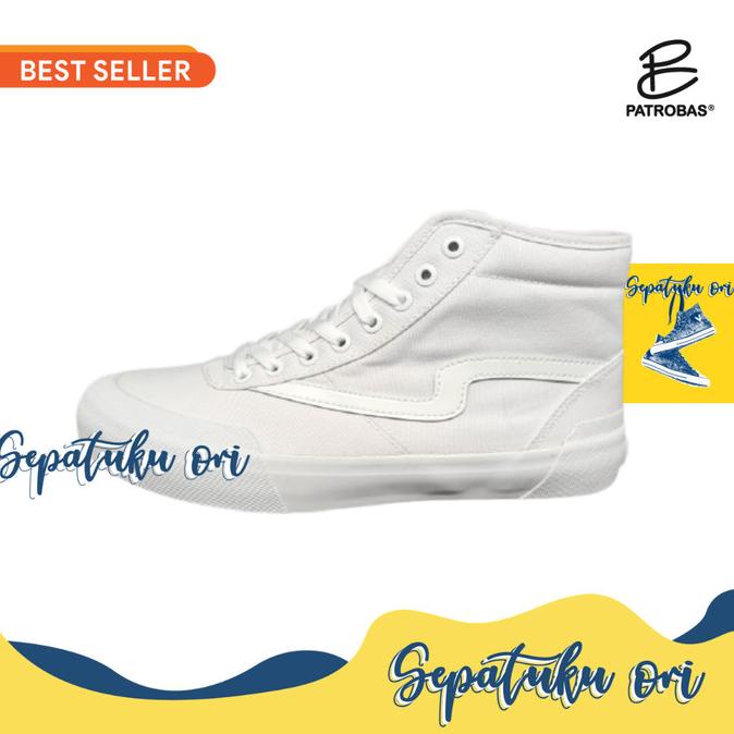 Sepatu Patrobas Ivan High Triple Full White Putih Original