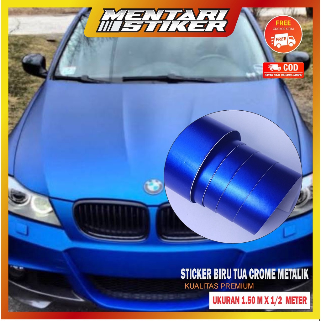 STIKER SKOTLET MATTE CHROME BIRU TUA/STIKER SKOTLET MOBIL MOTOR