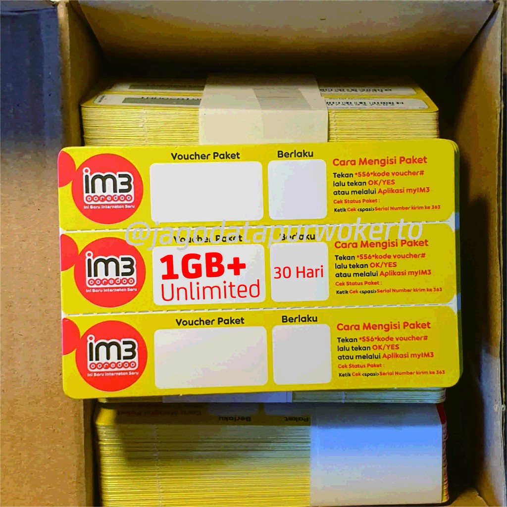 Voucher Paket Data Indosat Ooredoo 1GB Unlimited