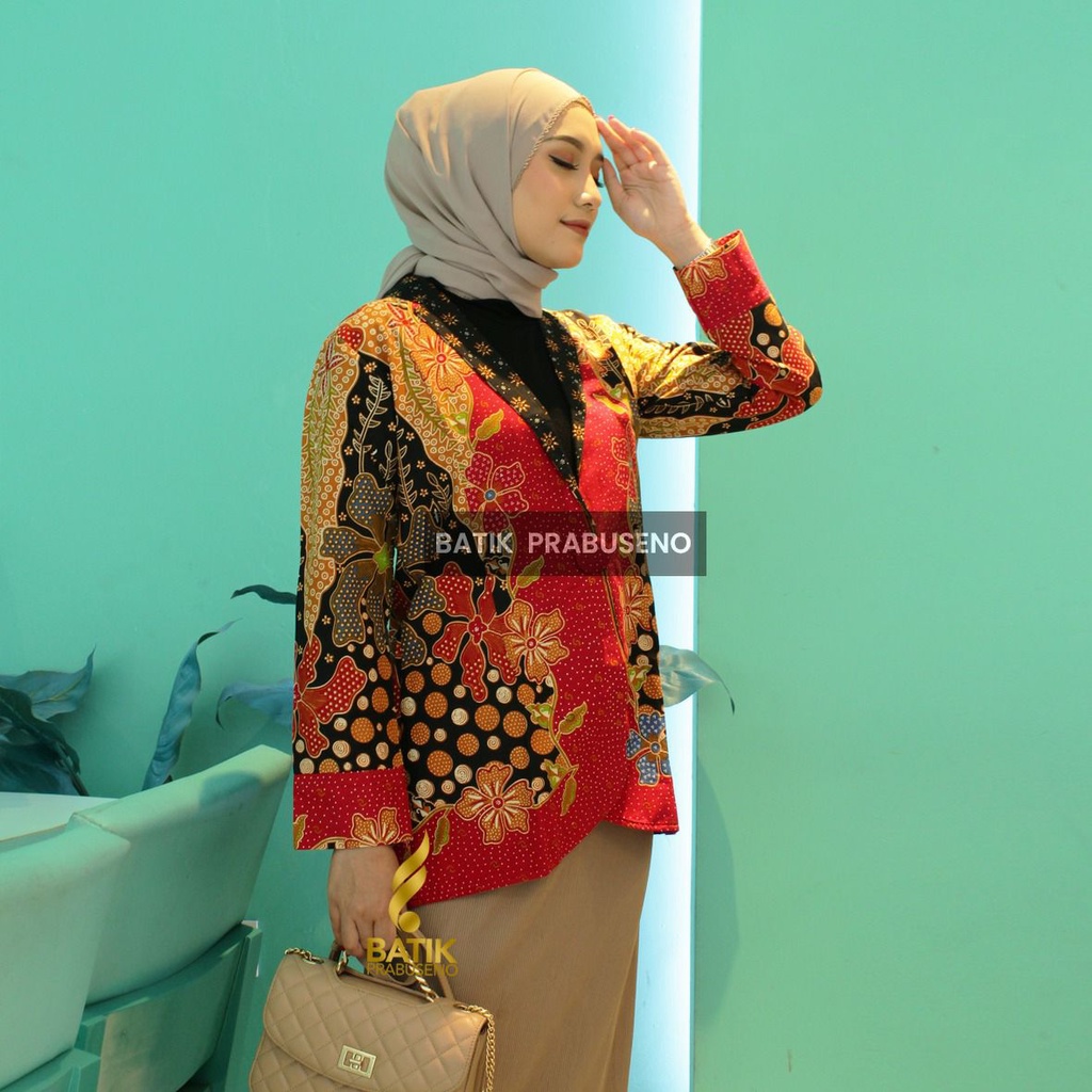 Batik Prabuseno - TRUNTUM Blazer Batik Wanita Lengan Panjang