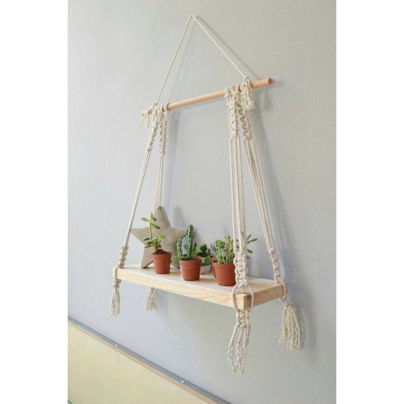 Macrame shelf rak dinding