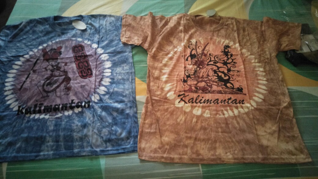 Baju Kaos Dayak Kalimantan Motif Dayak - Abu Abu