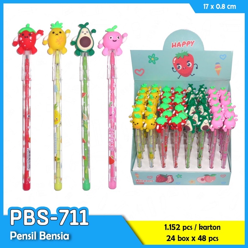 

pensil susun kepala karet buah fruit satuan