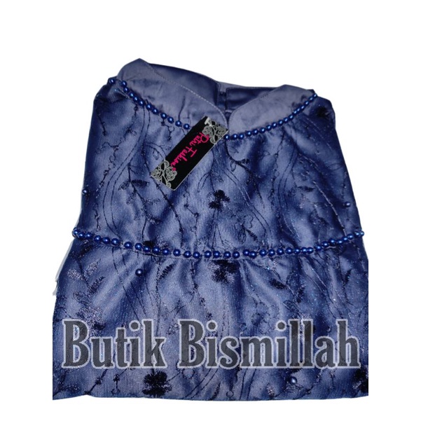 NARAYA GAMIS BROKAT BAJU WANITA APLIKASI MUTIARA DRESS MAXI VELVET PAKAIAN KONDANGAN WANITANTERLARIS-Navy