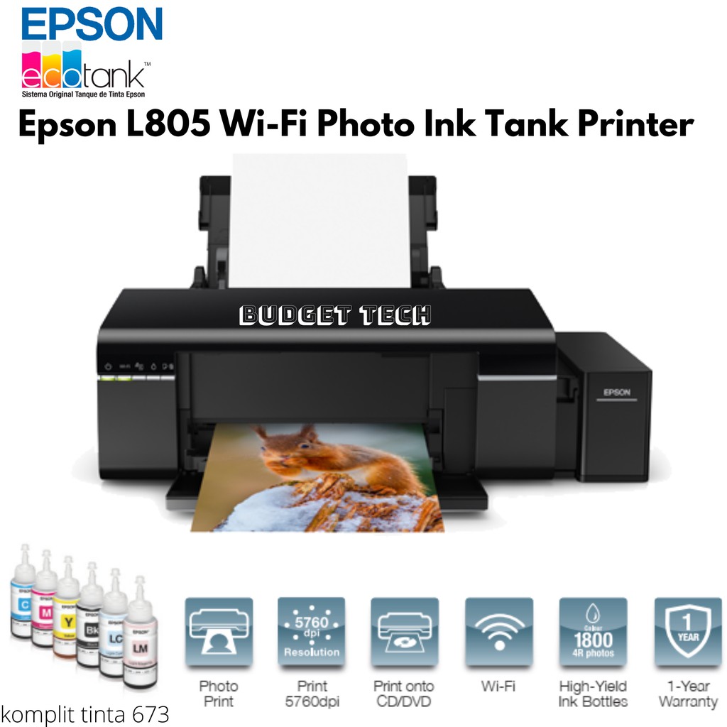 Epson L805 Printer A4 Photo Wifi 6 Colour Printers Shopee Indonesia 5711