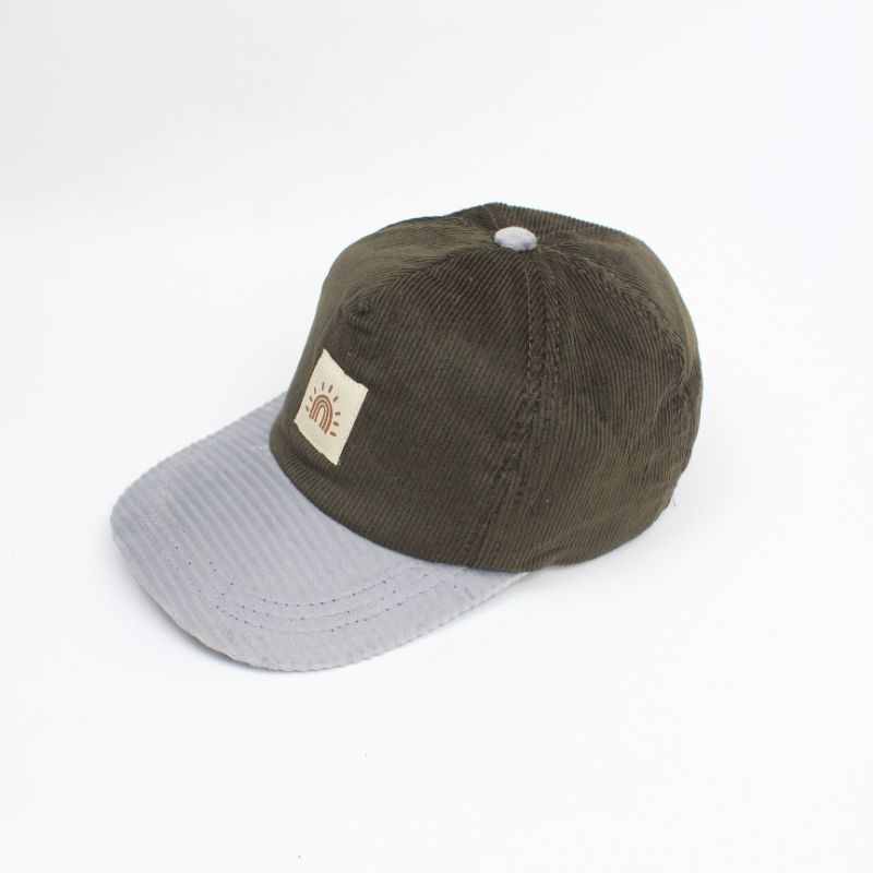 CASHEL CAP - Topi anak baseball Snapback Curduroy Mix Cewe Cowo Korea Lucu Murah-Army-Grey