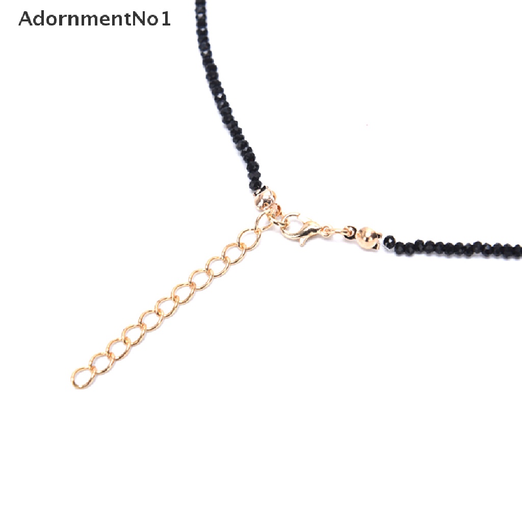 (AdornmentNo1) Kalung Choker Kristal Hitam Untuk Wanita