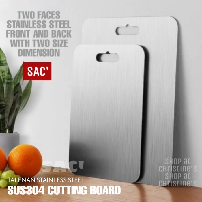 ESTE Cutting Board Full Stainless 304 Talenan 2 Sisi Papan Potong - MEDIUM