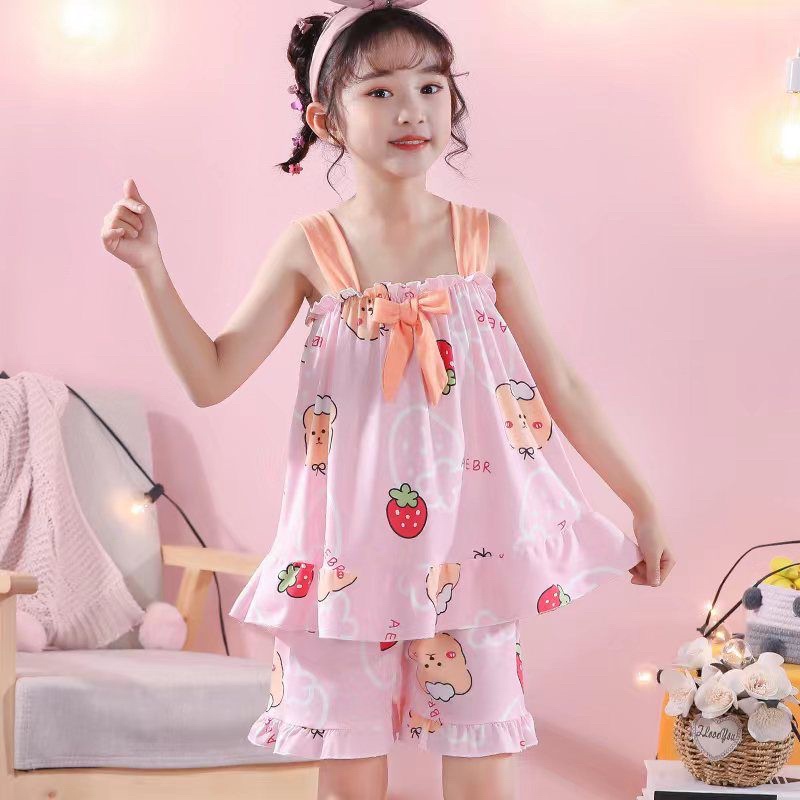 SETELAN PIYAMA IMPORT ANAK PEREMPUAN | DST006 | SET BAJU TIDUR ANAK CEWEK USIA 4-8 TAHUN | PAKAIAN TIDUR ANAK | DASTER TIDUR ANAK