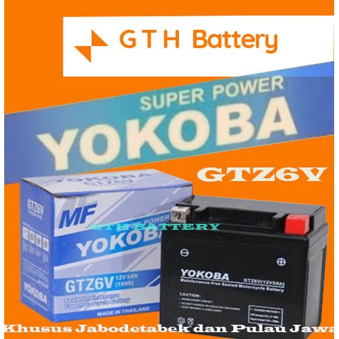 PALING MURAH GTH AKI MOTOR YOKOBA GTZ6V