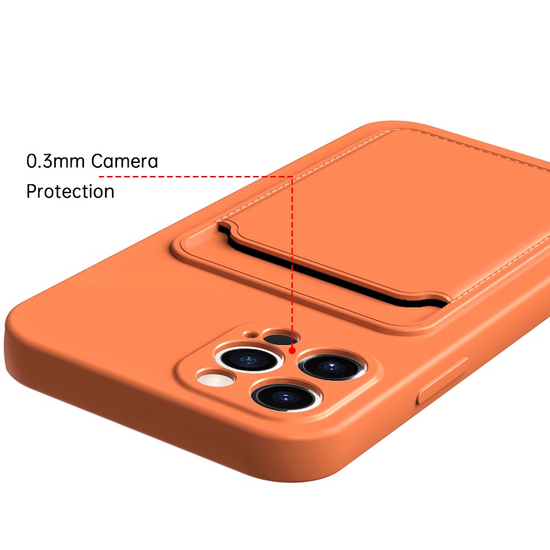 Soft Case Silikon Shockproof Ultra Tipis Dengan Slot Kartu Untuk iPhone 13 13 13 Pro 13 mini