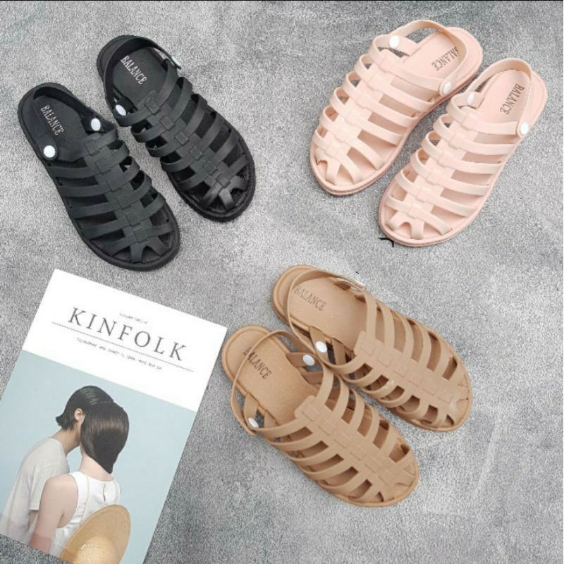 SANDAL IMPORT BALANCE 2002 A2 ORIGINAL SLOP BAHAN KARET TALI BANYAK  LENTUR TRENDY ANTI SLIP