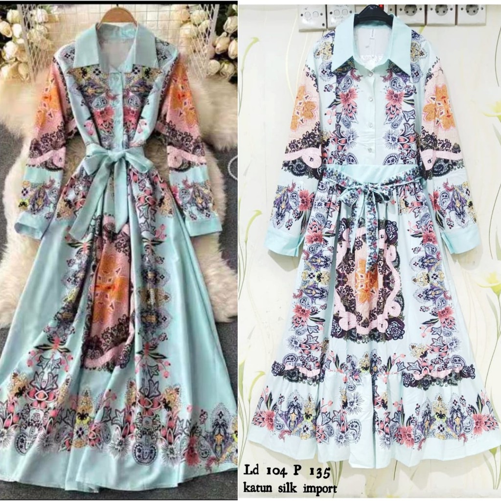 DRESS BKK SOFBLU KATUN SILK IMPORT