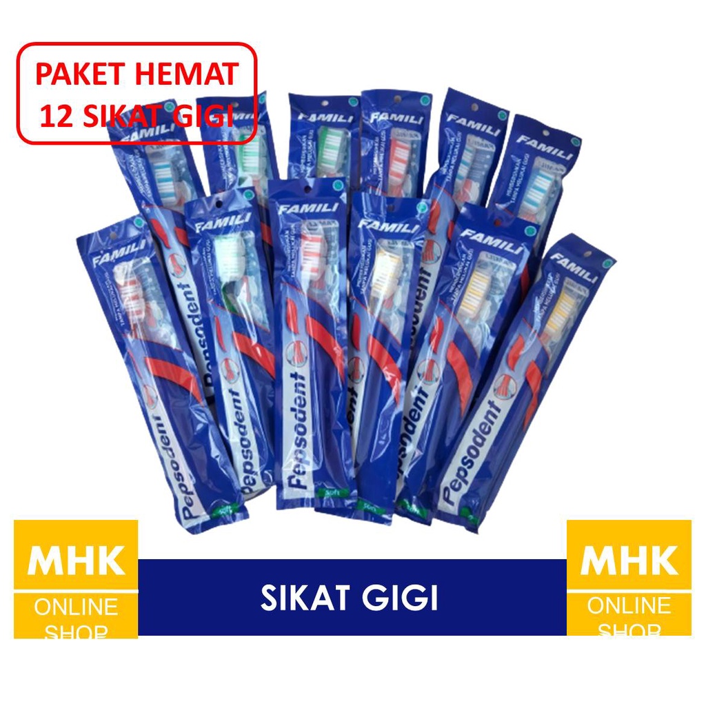 Paket Hemat 12 Pcs 1 Lusin Sikat Gigi Pepsodent / Ciptadent