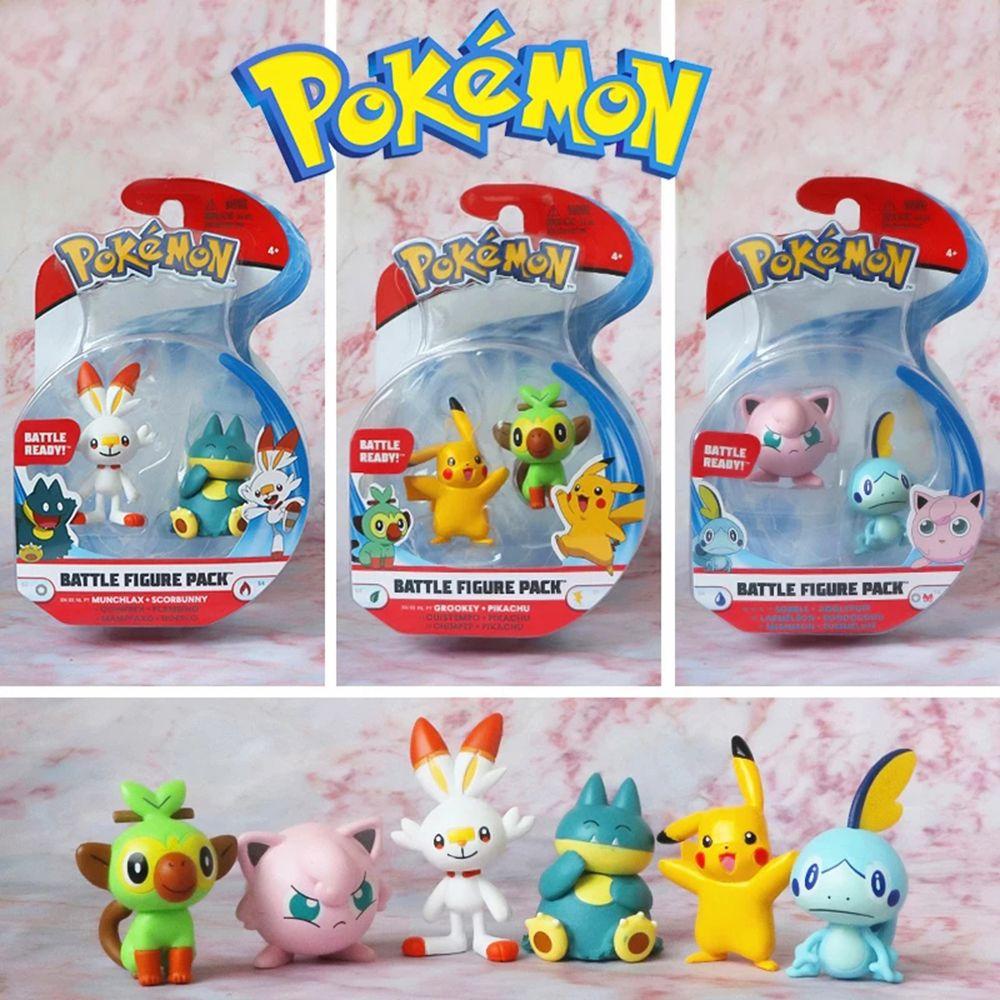 Lanfy Pokemon Action Figure Jigglypuff Collection Munchlax Anime Figure Sobble Scorbunny Model Mainan