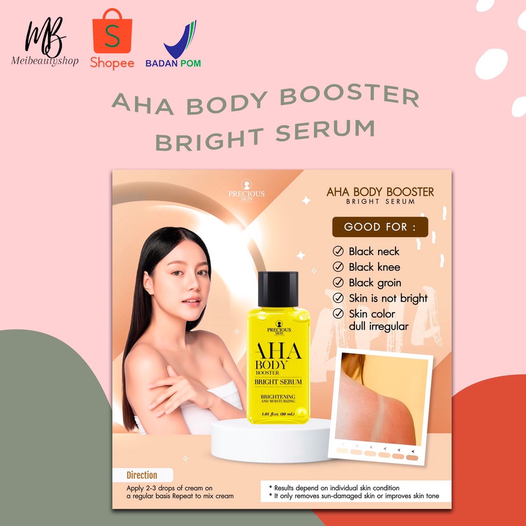 Precious AHA Body Serum Booster/Niacinamide 10% Whitening Body Serum Booster/ Serum Pemutih / Body Booster 35ml