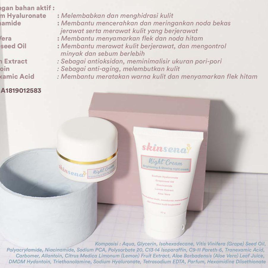 [Stok lagi] CASE-597.☛ SKINSENA Glowing Toner, Serum, Day Cream, Night Cream, Face Wash Original.DE.