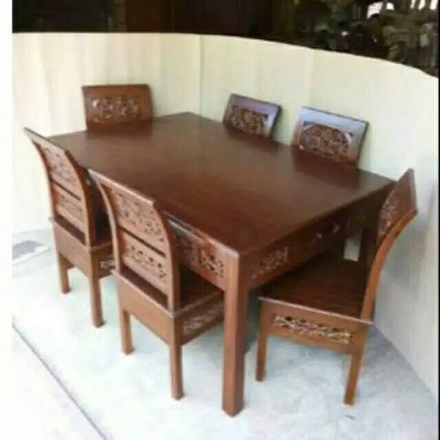 Set kursi makan jati- kursi makan kartini - mebel Jepara