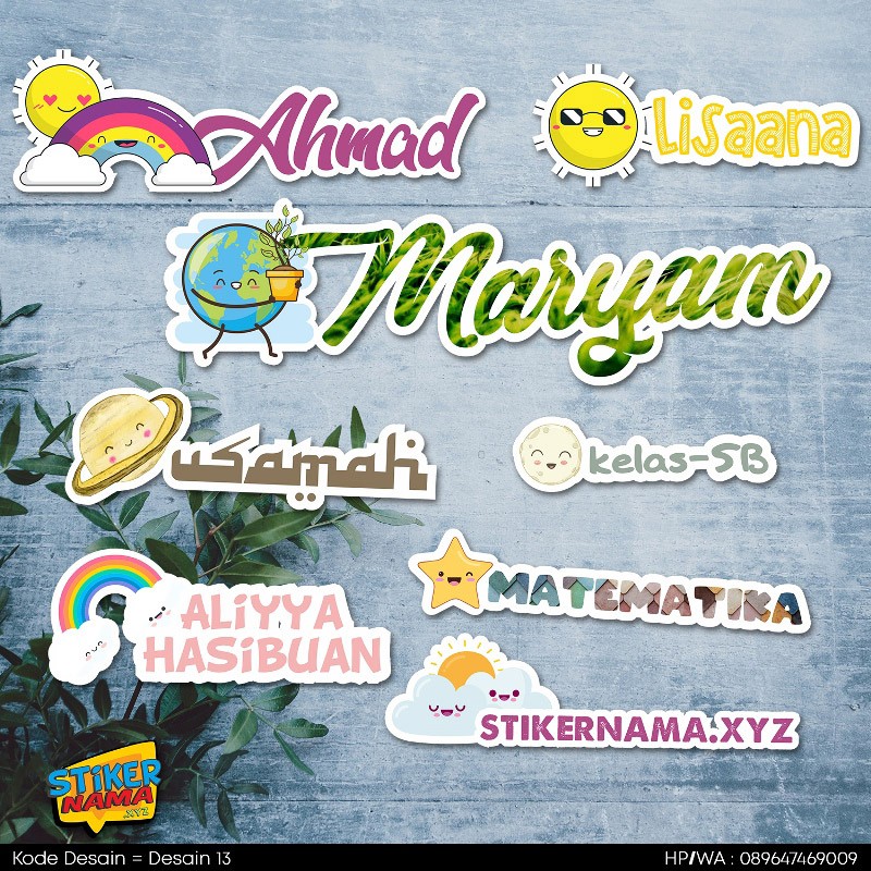 40 Koleski Terbaik Desain Stiker  Cutting Nama  Aneka 