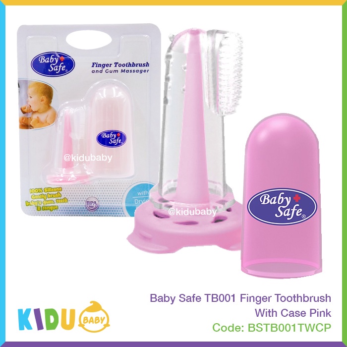 Baby Safe TB002 Finger Toothbrush With Case Sikat Gigi Gusi dan Lidah Bayi dan Anak Kidu Baby