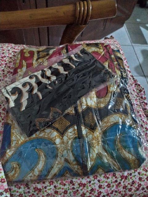 Tunik Zipper Abang Biru Batik Parang Warna Lereng Cantik Putri Solo