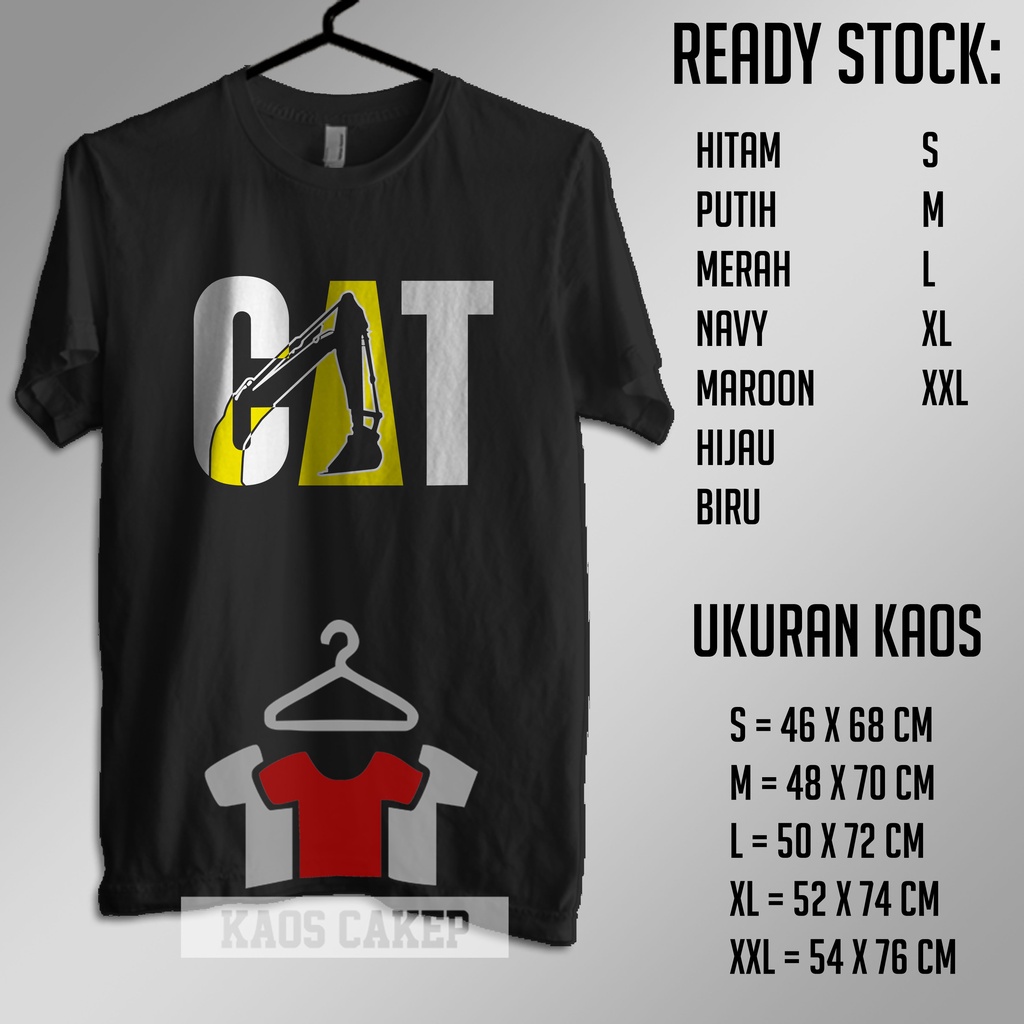 Kaos Alat Berat Excavator Caterpillar Siluet Baju Distro