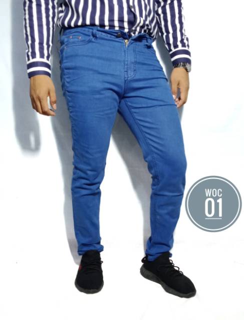 CELANA PANJANG JEANS PRIA SOFT JEANS PENSIL/ORIGINAL JUST AND CO /big size jumbo slim fit